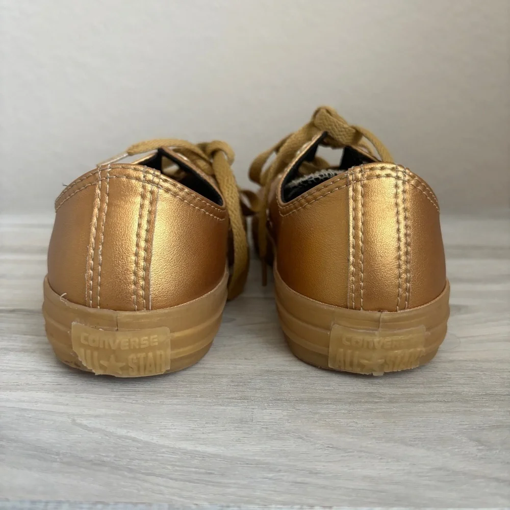 Unique Converse All Star Chuck Low Top Sneakers Metallic Gold Y4
